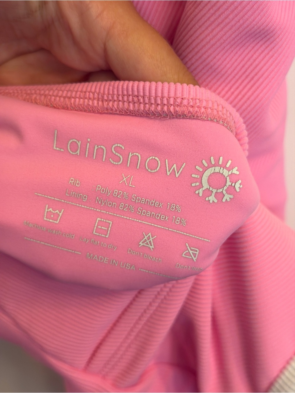 LainSnow Pink Ribbed One-Piece Swimsuit View 4